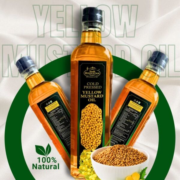 Yellow Mustard Oil - 100% Pure Wood-Pressed For Cooking